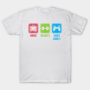 Anime, Weights, Video Games T-Shirt